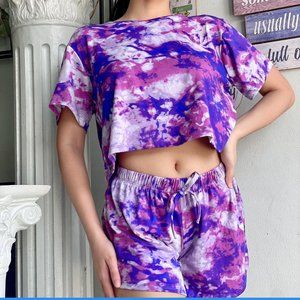Angela Collection Tie Dye Tiktok Short & Top TT607